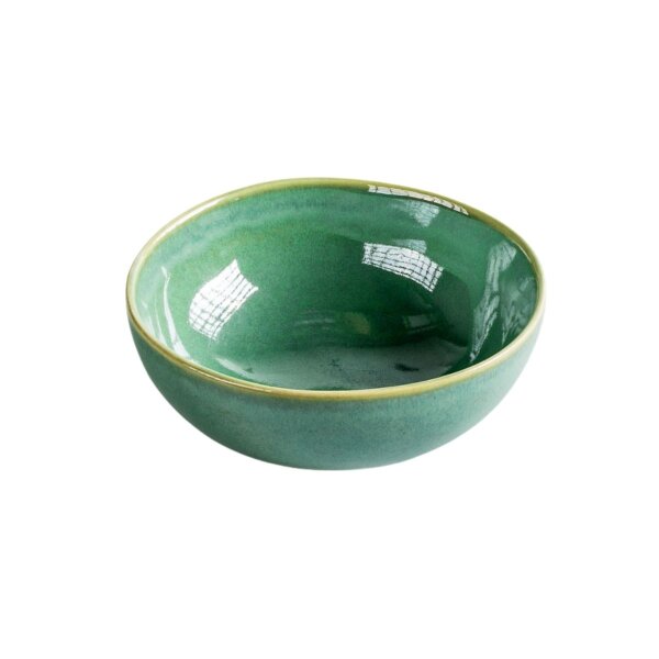 Schale aus Feinsteinzeug, rund, green / grün, small, 11 x 5 cm, Mesapiu, 3Color