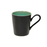 Tasse Becher mit Henkel, Schwarz / Azur-Grün, Costa...