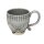Tasse Becher mit Henkel, Grau mit Muster, Costa Nova, Cristal Grey, 29 cl, 8 x 8 cm