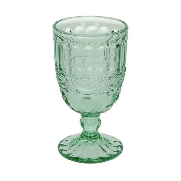 Weinglas, Wasserglas Vintage mit Ornament, Grün, 270 ml, Tognana, Linea Solange, 14,5 x 8 cm