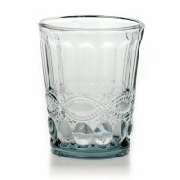 Tumbler, Vintage Wasserglas mit Ornament, Transparent,...