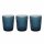 Tumbler, Wasserglas mit Ornament, Blau, 3er Set, 300 ml, Tognana, Linea Dorico, 10 x 8 cm