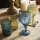 Tumbler, Wasserglas mit Ornament, Blau, 3er Set, 300 ml, Tognana, Linea Dorico, 10 x 8 cm