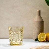 Tumbler mit Ornament, Hobstar Pale Yellow, Gelb, 355 ml...