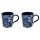 Kaffee Becher, Tasse mit Henkel, Lisboa Blue Tiles, Blau, 2er Set, Costa Nova