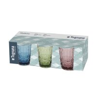 Tumbler, Wasserglas mit Ornament, Multicolor, 3er Set,...