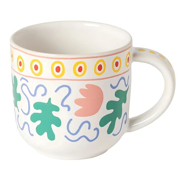 Costa Nova Summer Bliss Becher, Tulip Weiß, Tasse mit Henkel, 49 cl, 13,9 x 9,7 cm